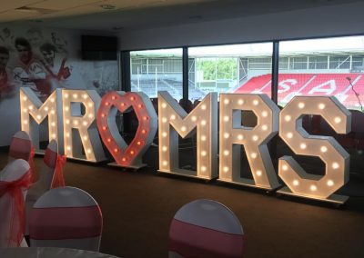 Illuminated letters, hire-able for Weddings, Parties